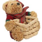 KOSZYK ŚWIĄTECZNY Z TROCINOWYM MISIEM 13 CM - obrazek 2