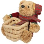 KOSZYK ŚWIĄTECZNY Z TROCINOWYM MISIEM 13 CM - obrazek 3