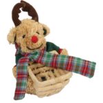 KOSZYK ŚWIĄTECZNY Z TROCINOWYM RENIFEREM 13 CM - obrazek 2