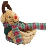 KOSZYK ŚWIĄTECZNY Z TROCINOWYM RENIFEREM 13 CM - obrazek 3