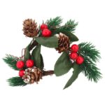 Wianek z jarzębiny z liśćmi stroik 9 cm