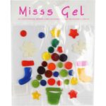 Naklejki Żelowe na Okno z Motywem Świątecznym - Choinka 20 cm Samoprzylepne Multikolor