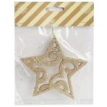 ZAWIESZKA DEKORACYJNA GWIAZDA AŻUROWA BROKATOWA 11 CM - obrazek 2