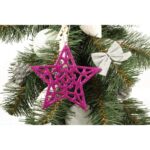 Fioletowa Brokatowa Zawieszka Gwiazda 10 cm - obrazek 3