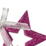 Kpl. 6 zawieszek brokatowych GWIAZDKI fioletowe - obrazek 3