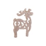 Komplet 3 Złotych, Brokatowych Zawieszek w Kształcie Reniferów, 12 cm - obrazek 3