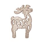 Komplet 3 Złotych, Brokatowych Zawieszek w Kształcie Reniferów, 12 cm