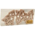 Złote Brokatowe Zawieszki w Kształcie Choinki - Komplet 6 Sztuk - obrazek 2