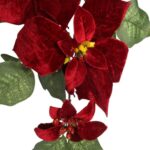 GAŁĄZKA ELEGANCKIEJ WELUROWEJ POINSECJI 72 cm KOLOR BORDOWY - obrazek 2