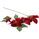 GAŁĄZKA ELEGANCKIEJ WELUROWEJ POINSECJI 72 cm KOLOR BORDOWY - obrazek 3