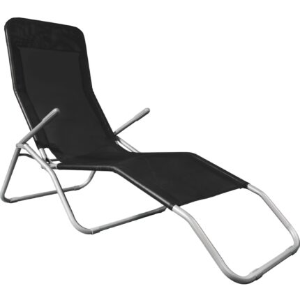 Leżak ogrodowy czarny