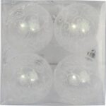 Zestaw 4 Plastikowych Bombek Bożonarodzeniowych ze Śnieżnym Dekorem, 6 cm - obrazek 2