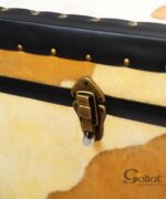 Skrzynia-Multifunkcyjny Stołek w Stylu Krowiej Sierści - obrazek 2