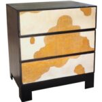 Komoda Cielęcy Splot z Imitacją Sierści w Kolorze Biało-Brązowym