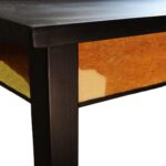 Duży Drewniany Stolik w Stylu Rustykalnym z Imitacją Sierści Cielaka - obrazek 3