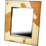 Kryształowe lustro z imitacją sierści cielaka