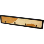 Wieszak ścienny Cielęcy Glamour z 4 Haczykami, Drewniany