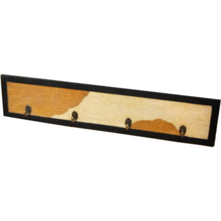 Wieszak ścienny Cielęcy Glamour z 4 Haczykami, Drewniany