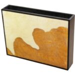 Wazon Prostokątny Obity Sztuczną Sierścią Cielaka - Duży Rozmiar