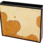 Wazon Prostokątny Cielak - Mały, Pokryty Sierścią, Biało-Brązowy