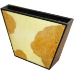 Wazon trapezowy z imitacją sierści cielaka biało-brązowy 28x40 cm