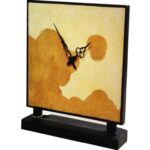 Zegar Stojący Kwadratowy na Baterię Paluszek w Kolorze Brązowym