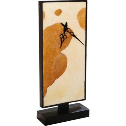 Brązowy Zegar Stojący Prostokątny na Baterię Paluszek 53x23 cm