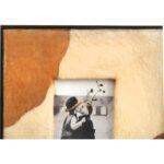 Ramka na zdjęcie zdobiona skórą kremowo-brązowa 30x25 cm - obrazek 3