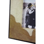 Ramka na zdjęcie zdobiona skórą biało-brązowa 30x25 cm - obrazek 3