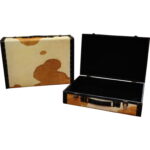 Elegancka Walizka Dekoracyjna z Imitacją Sierści Cielaka - obrazek 3