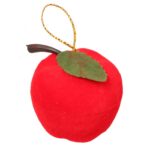 Komplet 6 Czerwonych Jabłek Flokowanych na Zawieszki - obrazek 2