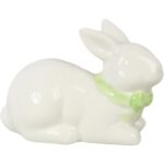 Zając ceramiczny, figurka, biała, JH-101017 - obrazek 2