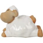 Pełna uroku, pięknie wykonana figurka uroczego, leżącego baranka - obrazek 2