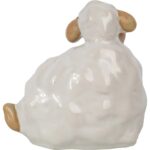 Elegancka Ceramiczna Figurka Wielkanocnego Baranka Biało-Kremowa. - obrazek 3