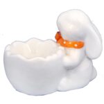 ZAJĄCZEK CERAMICZNA PODSTAWKA KIELISZEK DO JAJKA BIAŁY - obrazek 2