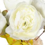 Sztuczny Bukiet Białych Piwonii z Dodatkami - 13 Gałązek, Wysokość 55 cm - obrazek 2