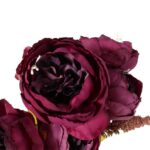 Bordowy Bukiet Sztucznych Piwonii - 13 Elementów Dekoracyjnych, Wysokość 55 cm - obrazek 3