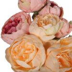 Bukiet 13 gałązek piwonii z dodatkami kolor łososiowy - obrazek 2