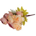 Bukiet 13 gałązek piwonii z dodatkami kolor łososiowy - obrazek 3