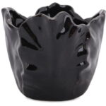 Czarna Dekoracyjna Miseczka w Kształcie Kwiatu