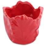 Czerwona Miseczka Dekoracyjna w Kształcie Kwiatu - obrazek 2