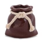 Świecznik ceramiczny Mini-Sakwa w kolorze brązowym