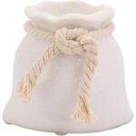 Świecznik Ceramiczny 'Mini Sakiewka' w Kolorze Białym