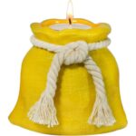 Ceramiczny Świecznik na Tealight w Kształcie Woreczka na Pieniądze - Żółty