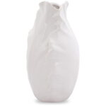 Biały Wazon Dekoracyjny w Kształcie Pąka Kwiatu