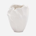 Wazon ceramiczny Biała Piękność w kształcie płatka kwiatu - obrazek 2