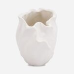 Wazon ceramiczny Biała Piękność w kształcie płatka kwiatu - obrazek 3