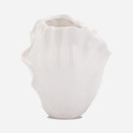Wazon ceramiczny Biała Piękność w kształcie płatka kwiatu