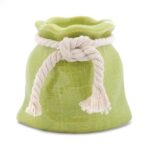 Ceramiczny Wazon Sakiewka w Kolorze Zielonym