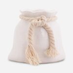 Biały Ceramiczny Wazon Sakiewka Miniatura